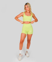 Ribbed Seamless Shorts - Lime - Saber Apparel