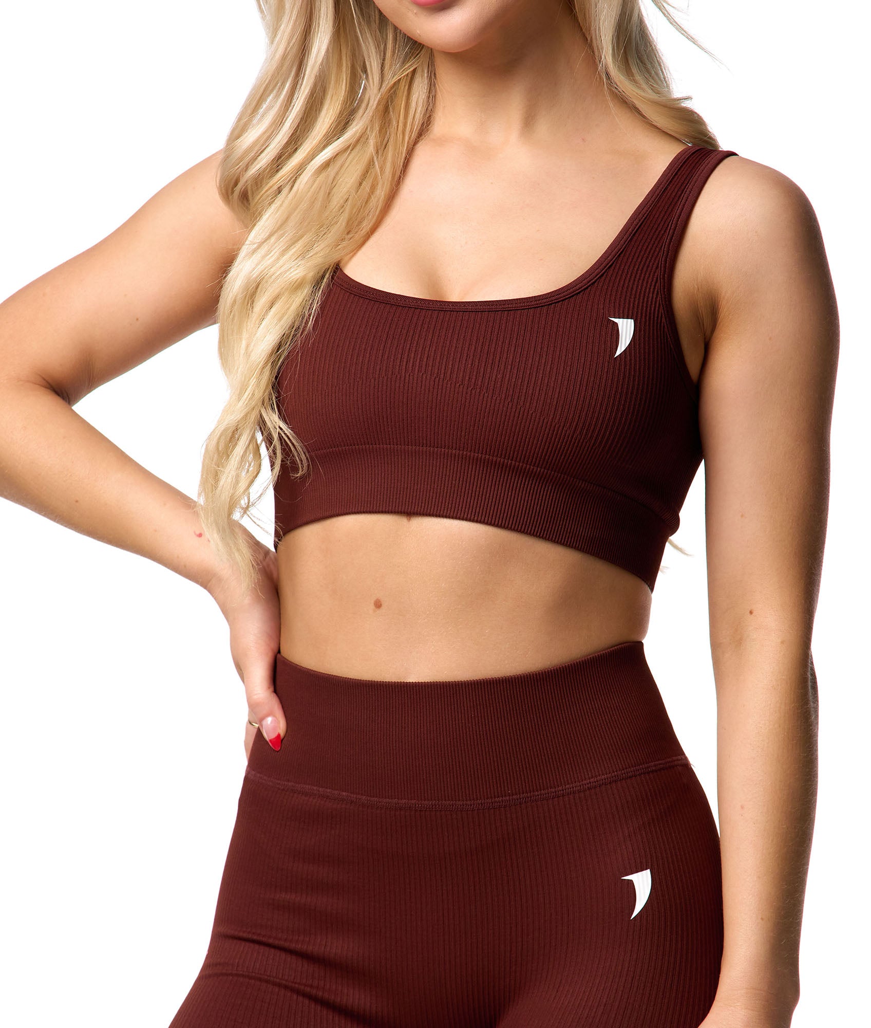 Ribbed Seamless Bra - Cocoa - Saber Apparel