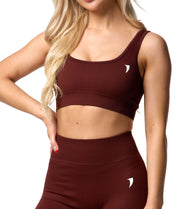 Ribbed Seamless Bra - Cocoa - Saber Apparel