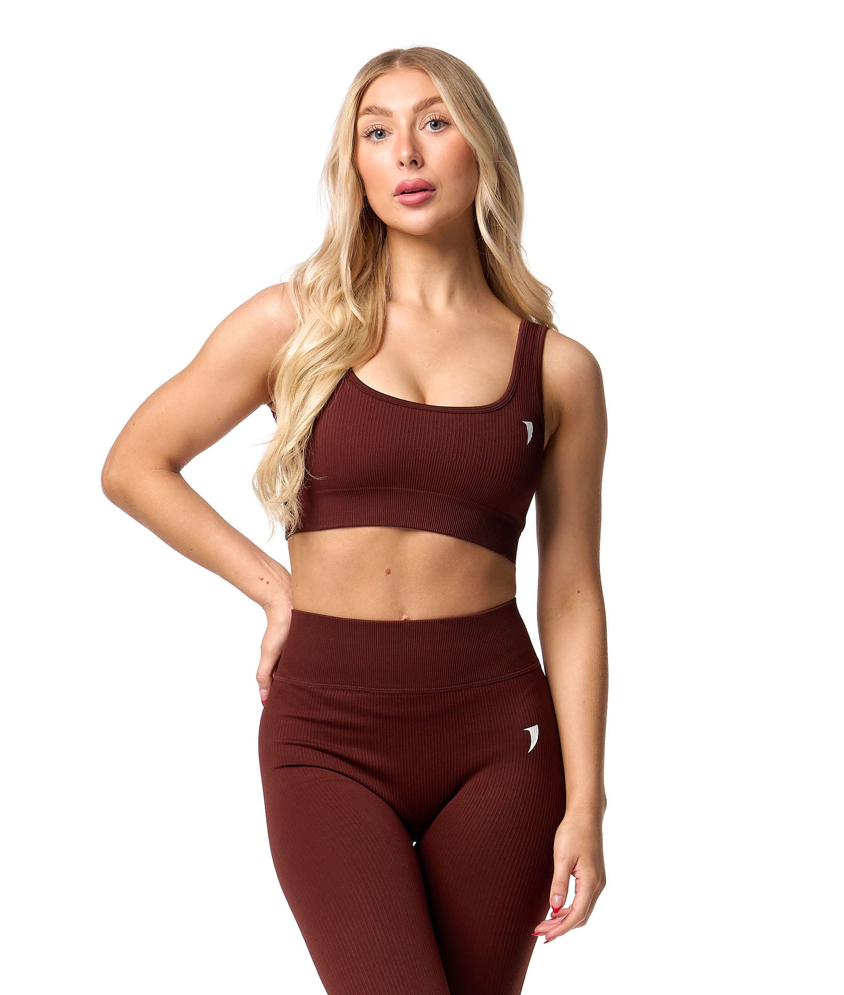 Ribbed Seamless Bra - Cocoa - Saber Apparel