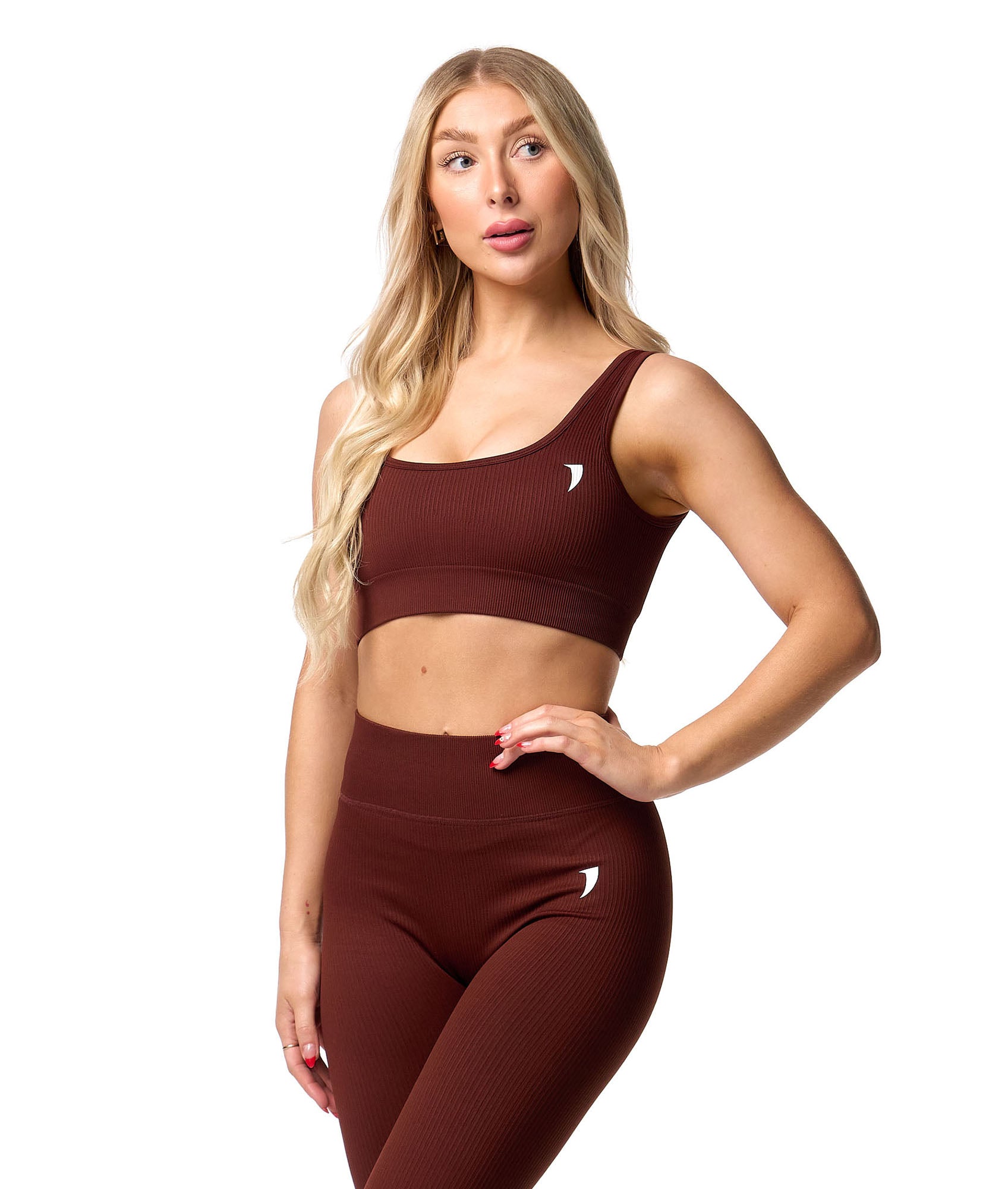 Ribbed Seamless Bra - Cocoa - Saber Apparel