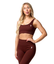 Ribbed Seamless Bra - Cocoa - Saber Apparel