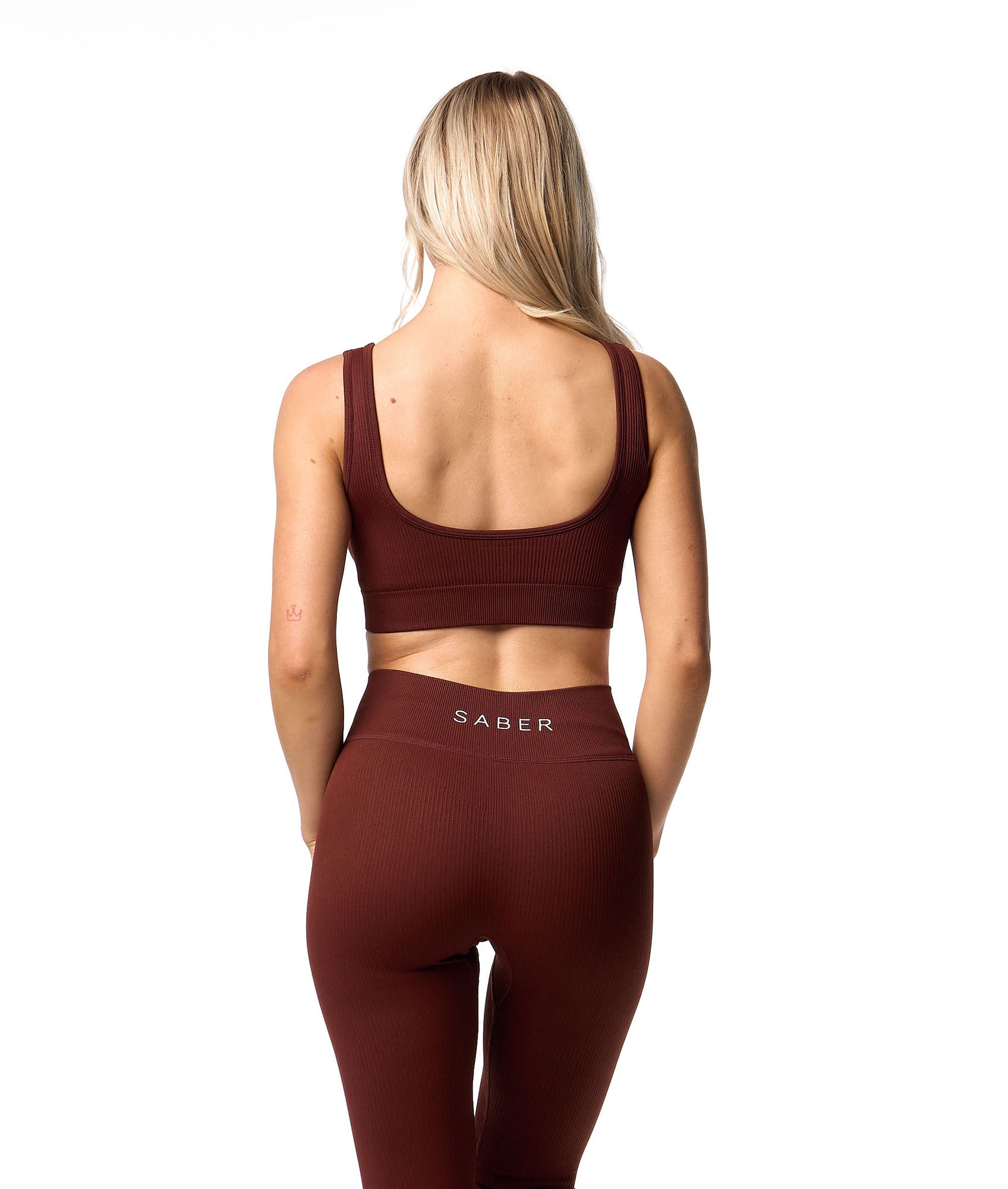 Ribbed Seamless Bra - Cocoa - Saber Apparel
