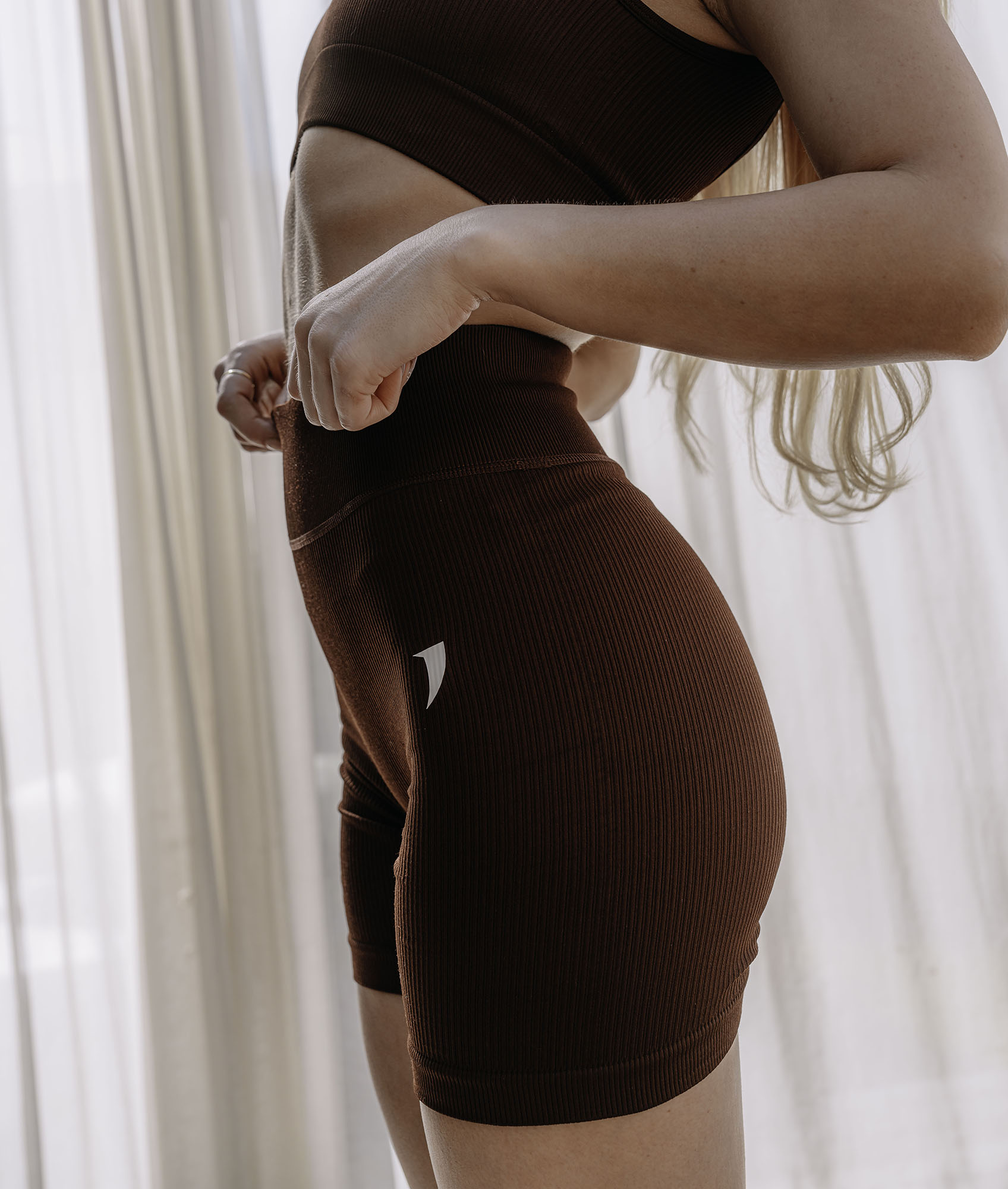 Ribbed Seamless Shorts - Cocoa - Saber Apparel