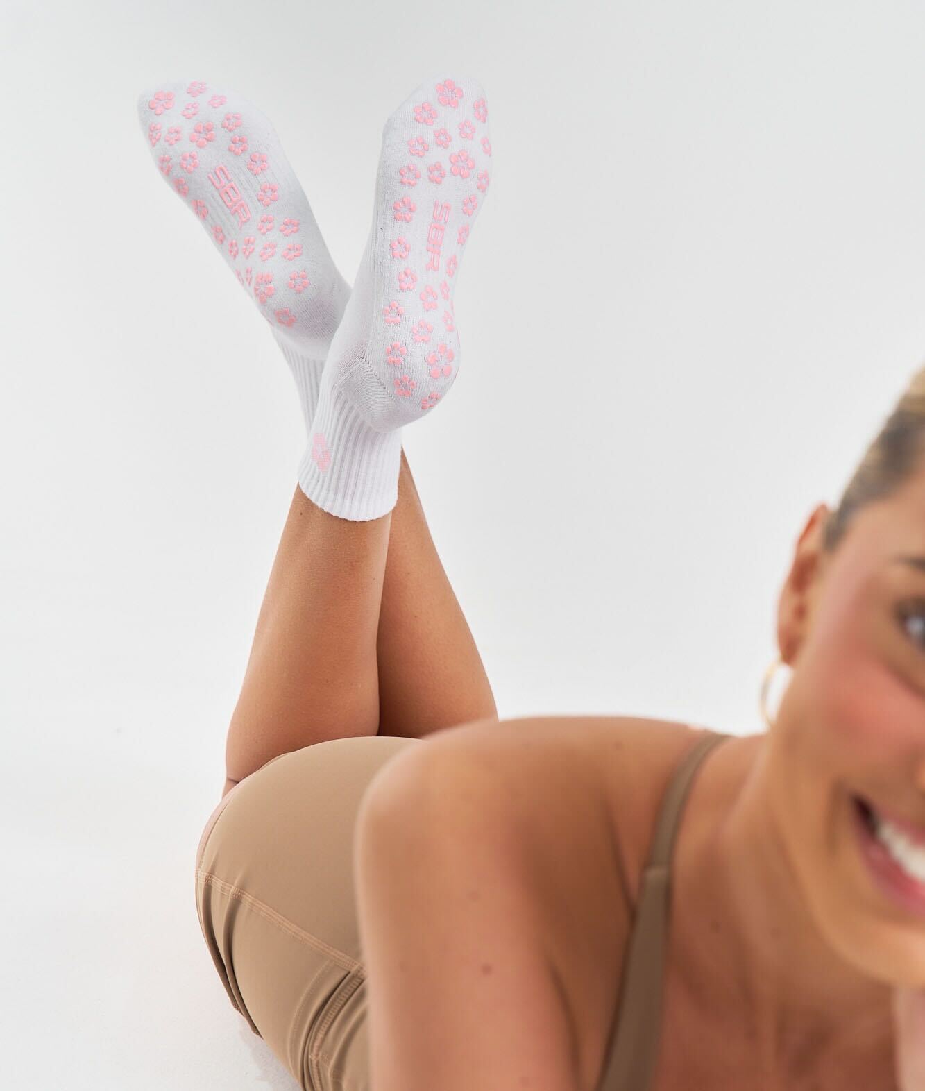 Pilates Grip Socks - Cherry Blossom - Saber Apparel