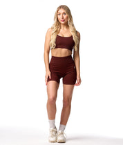 Ribbed Seamless Shorts - Cocoa - Saber Apparel