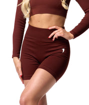 Ribbed Seamless Shorts - Cocoa - Saber Apparel