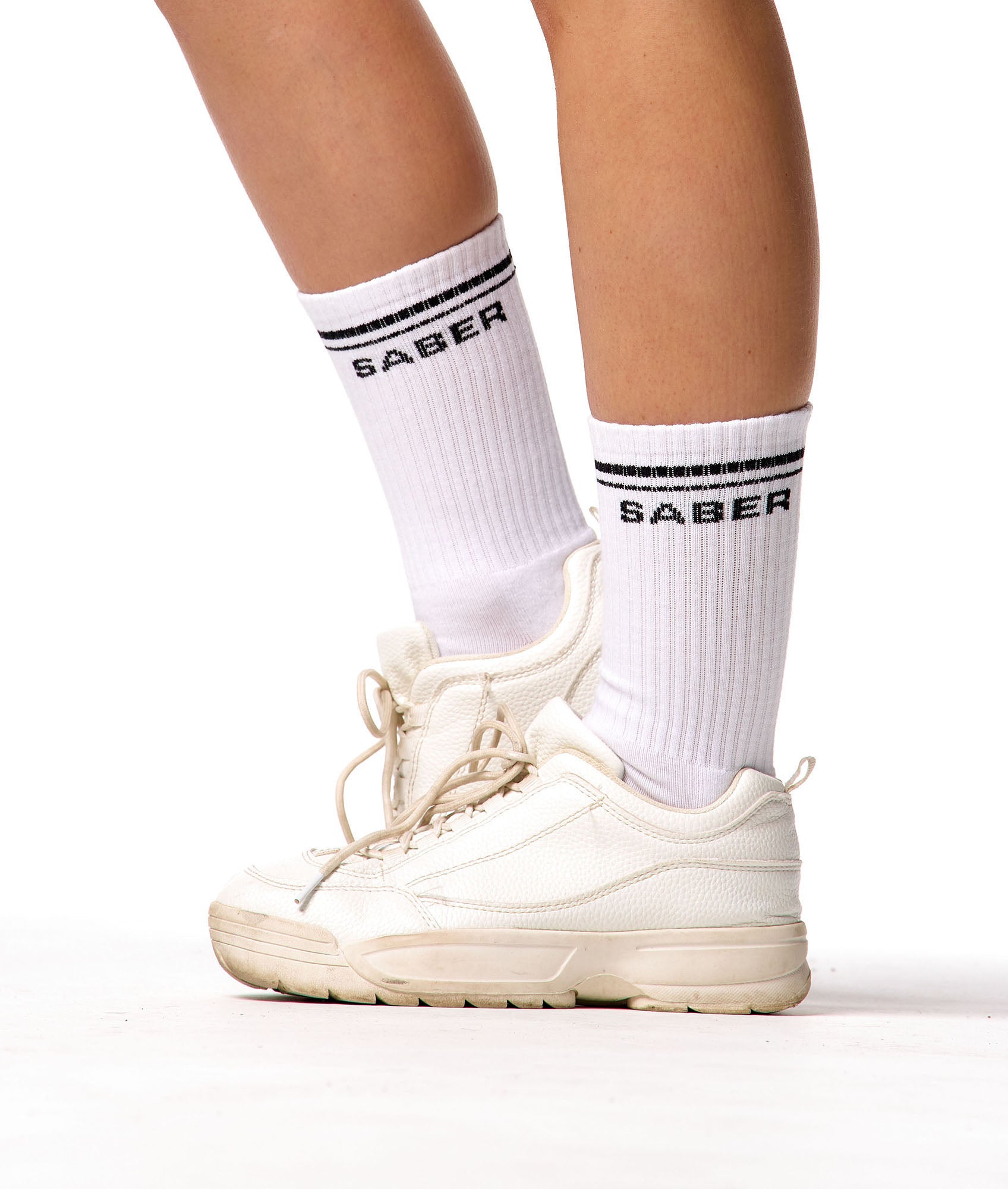 Saber Crew Socks - Unisex (White) - Saber Apparel