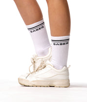 Saber Crew Socks - Unisex (White) - Saber Apparel