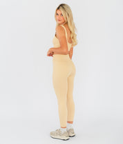 Ribbed Seamless Leggings - Latte - Saber Apparel