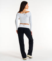 Off Duty Long Sleeve Top - White