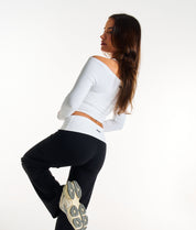Off Duty Long Sleeve Top - White