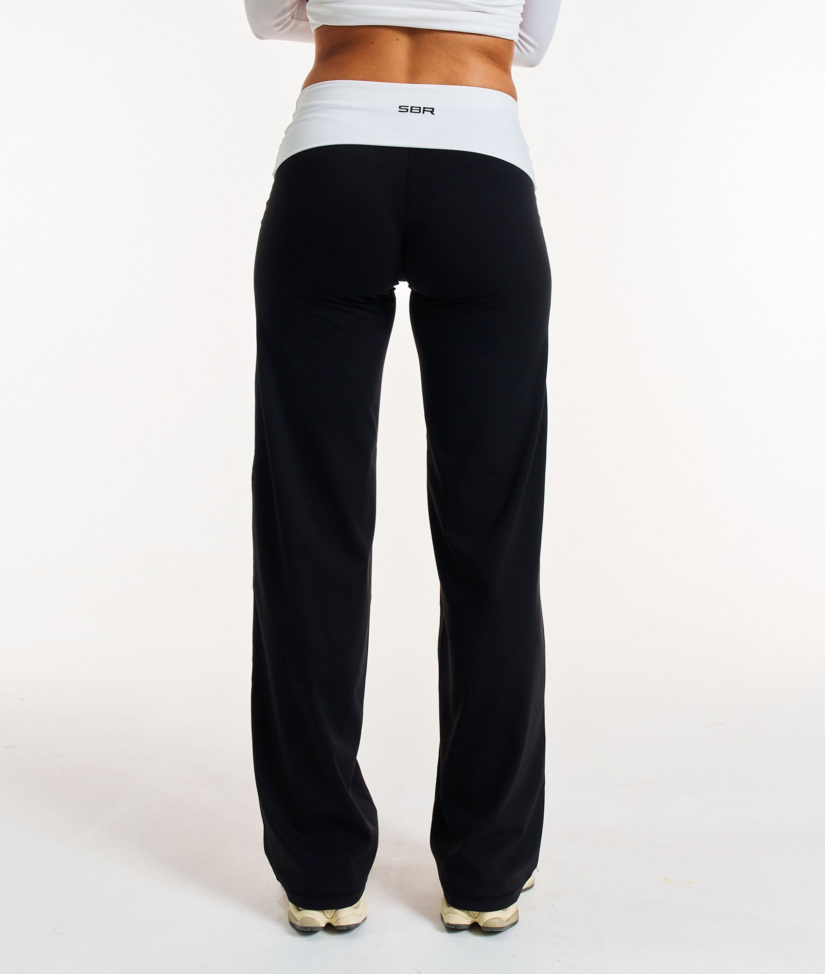 Foldover Straight Leg Leggings - Black/White