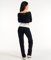Off Duty Long Sleeve Top - Black
