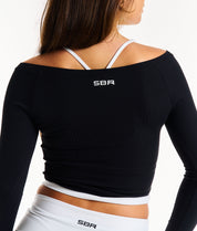Off Duty Long Sleeve Top - Black