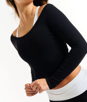 Off Duty Long Sleeve Top - Black