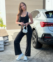 Straight Leg Leggings - Black