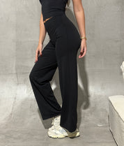 Straight Leg Leggings - Black