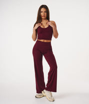 Straight Leg Leggings - Cherry Wine