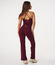 Straight Leg Leggings - Cherry Wine