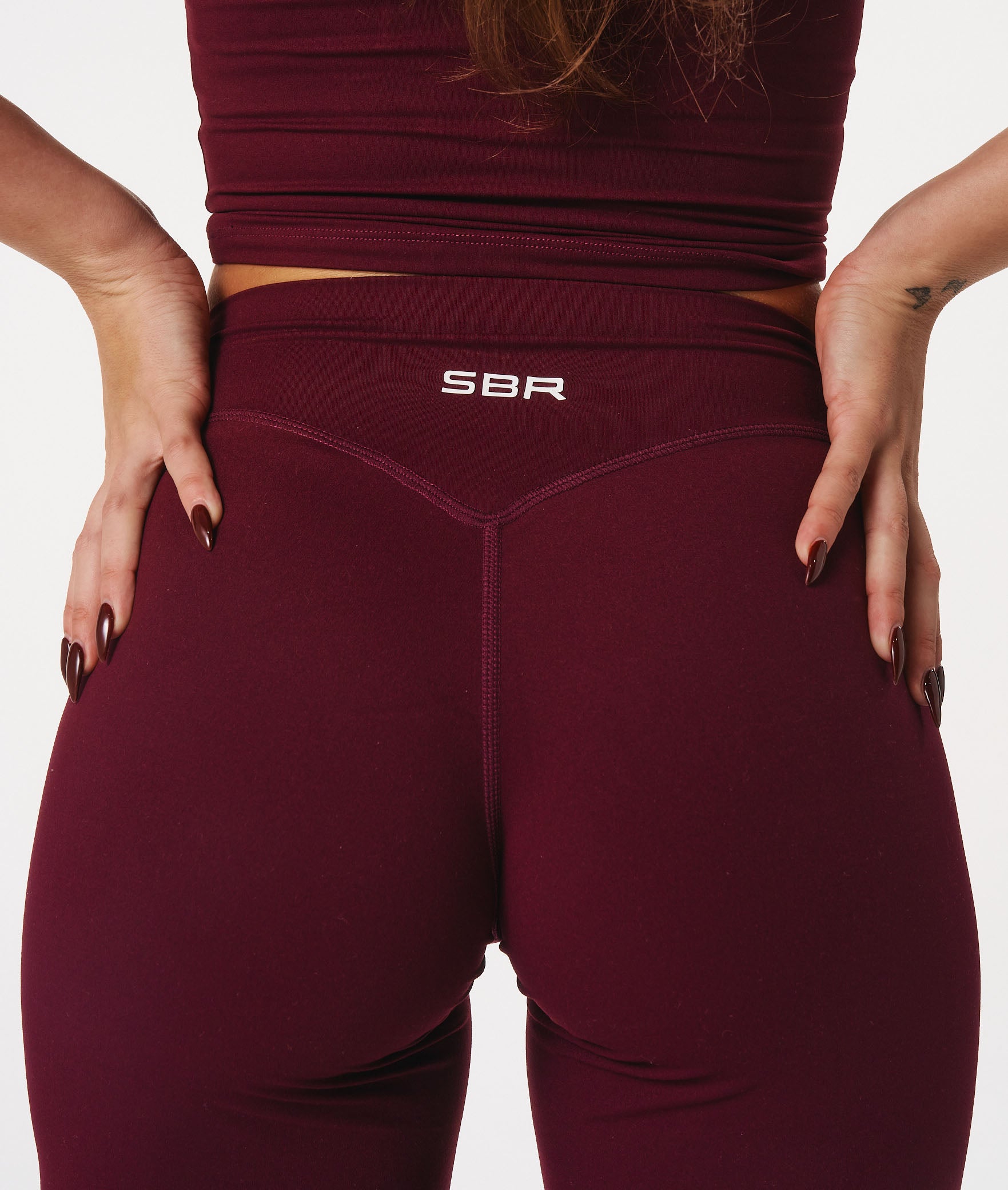 Straight Leg Leggings - Cherry Wine