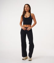 Straight Leg Leggings - Black