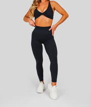 Reflex Seamless Scrunch Leggings - Black - Saber Apparel