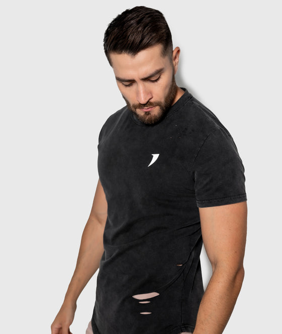 Acid Wash Distressed Street Tee - Saber Apparel