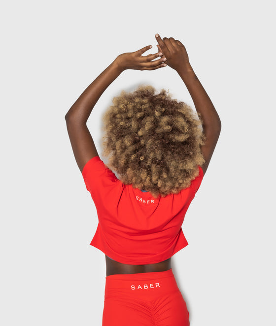 Amber Red Crop Top - Saber Apparel