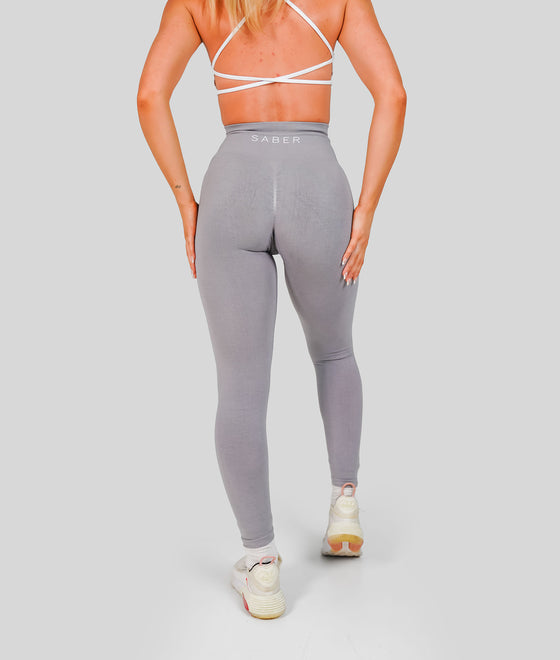 Reflex Seamless Scrunch Leggings - Cloud Grey - Saber Apparel