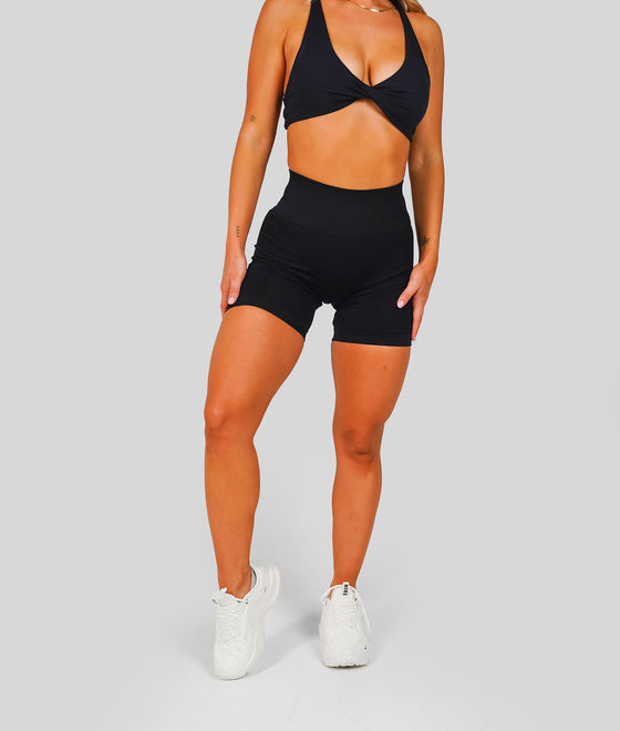 Reflex Seamless Scrunch Shorts - Black - Saber Apparel