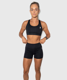  Jet Black Scrunch Bike Shorts - Saber Apparel