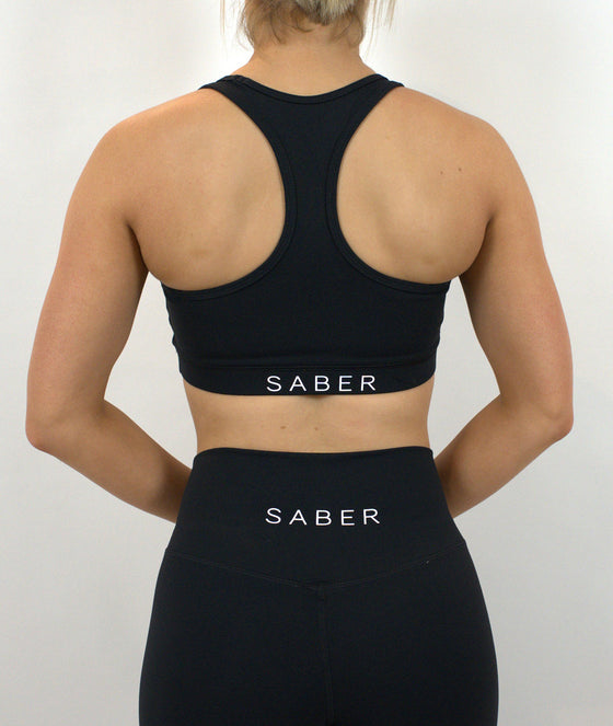 Signature Black Sports Bra - Saber Apparel