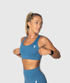Cobalt Blue Open Back Sports Bra - Saber Apparel