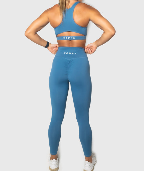Cobalt Blue Scrunch Leggings - Saber Apparel