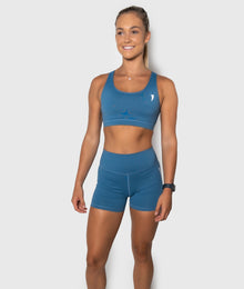  Cobalt Blue Scrunch Bike Shorts - Saber Apparel