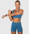 Cobalt Blue Scrunch Bike Shorts - Saber Apparel
