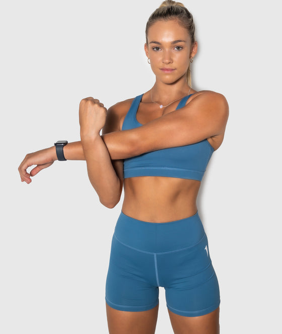 Cobalt Blue Scrunch Bike Shorts - Saber Apparel
