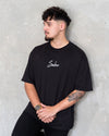Cursive Oversized Tee - Black - Saber Apparel
