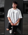Cursive Oversized Tee - White - Saber Apparel