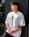 Cursive Oversized Tee - White - Saber Apparel