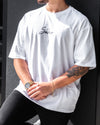 Cursive Oversized Tee - White - Saber Apparel