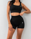 Ribbed Seamless Bra - Black - Saber Apparel
