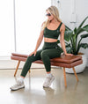 Ribbed Seamless Bra - Forest Green - Saber Apparel