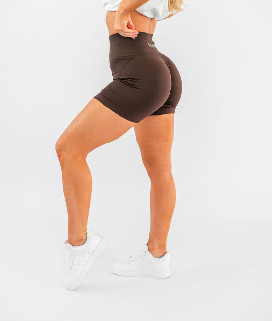Reflex Seamless Scrunch Shorts - Espresso - Saber Apparel