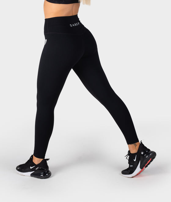 Signature Black Leggings - Saber Apparel