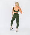 Ribbed Seamless Bra - Forest Green - Saber Apparel