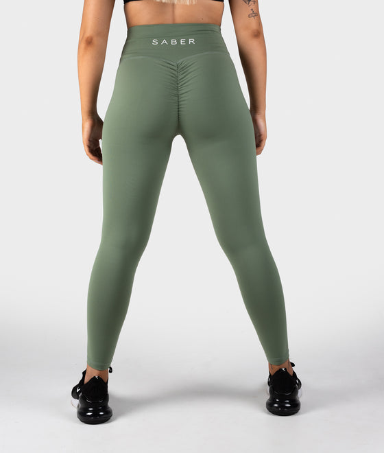 Olive Green Scrunch Leggings – Saber Apparel