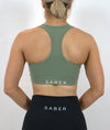 Signature Olive Green Sports Bra - Saber Apparel