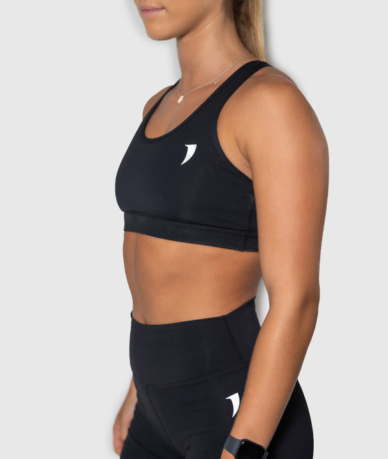 Black Open Back Sports Bra - Saber Apparel